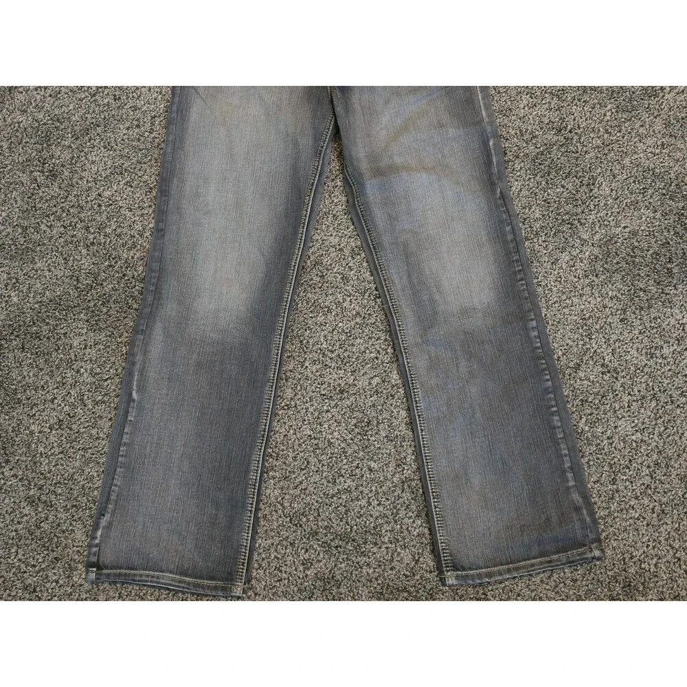 Y2K TK AXEL Denim Jeans Mens 32X32 Relaxed Straight Fit Black Rock Gray - NEW